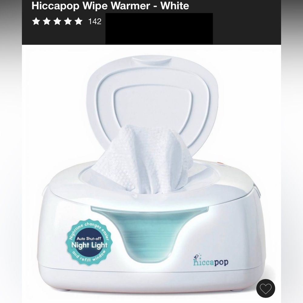 NWT Hiccapop White Ultra Baby Wipe Warmer with Night Light